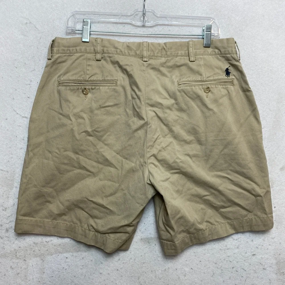 Polo Ralph Lauren Shorts Mens 34 Tan Preston Pant Chino Cotton Twill Classic Y2K